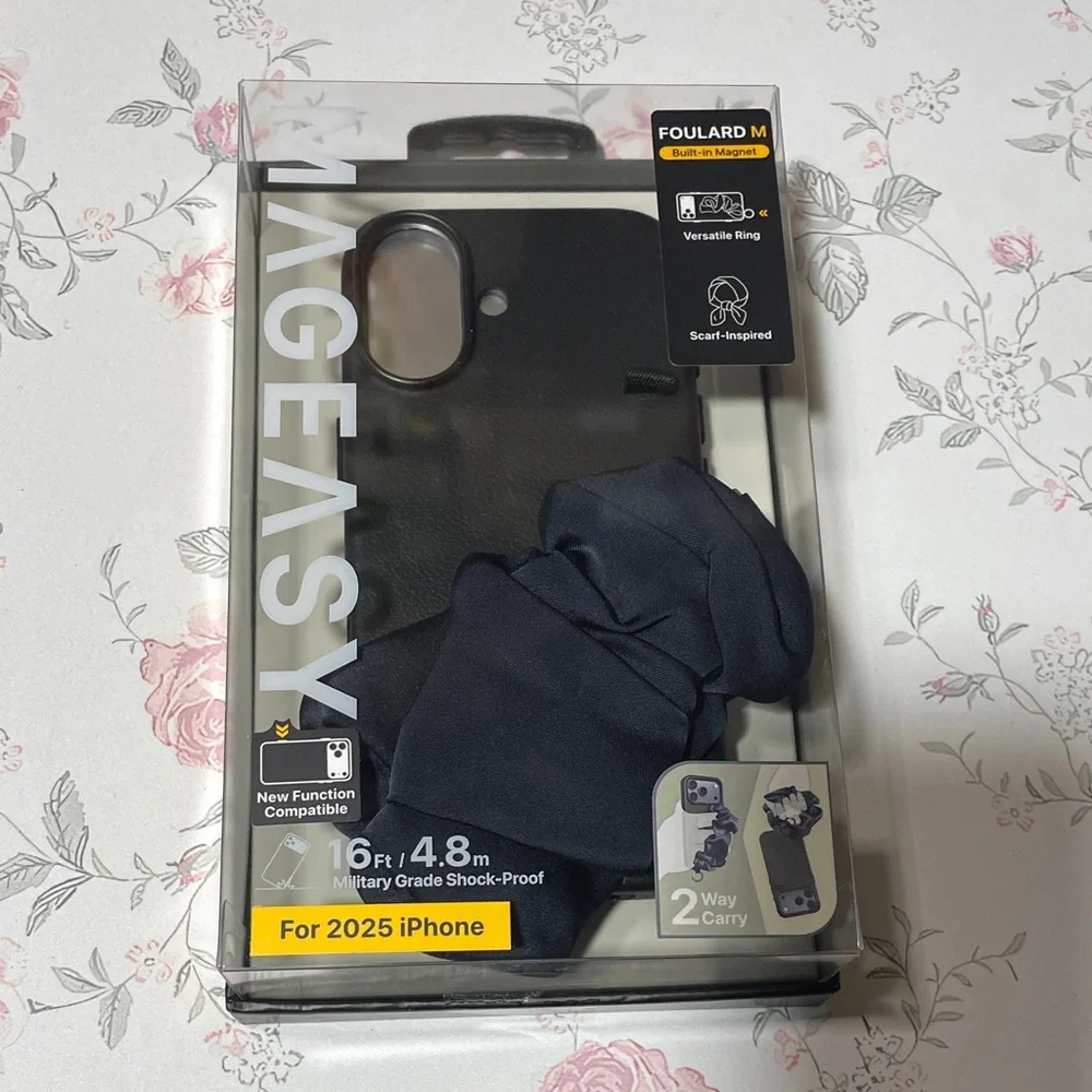 Mageasy iPhone 17 Case 6.3” • Matte Midnight Navy • Wrist Strap + Finger Loop